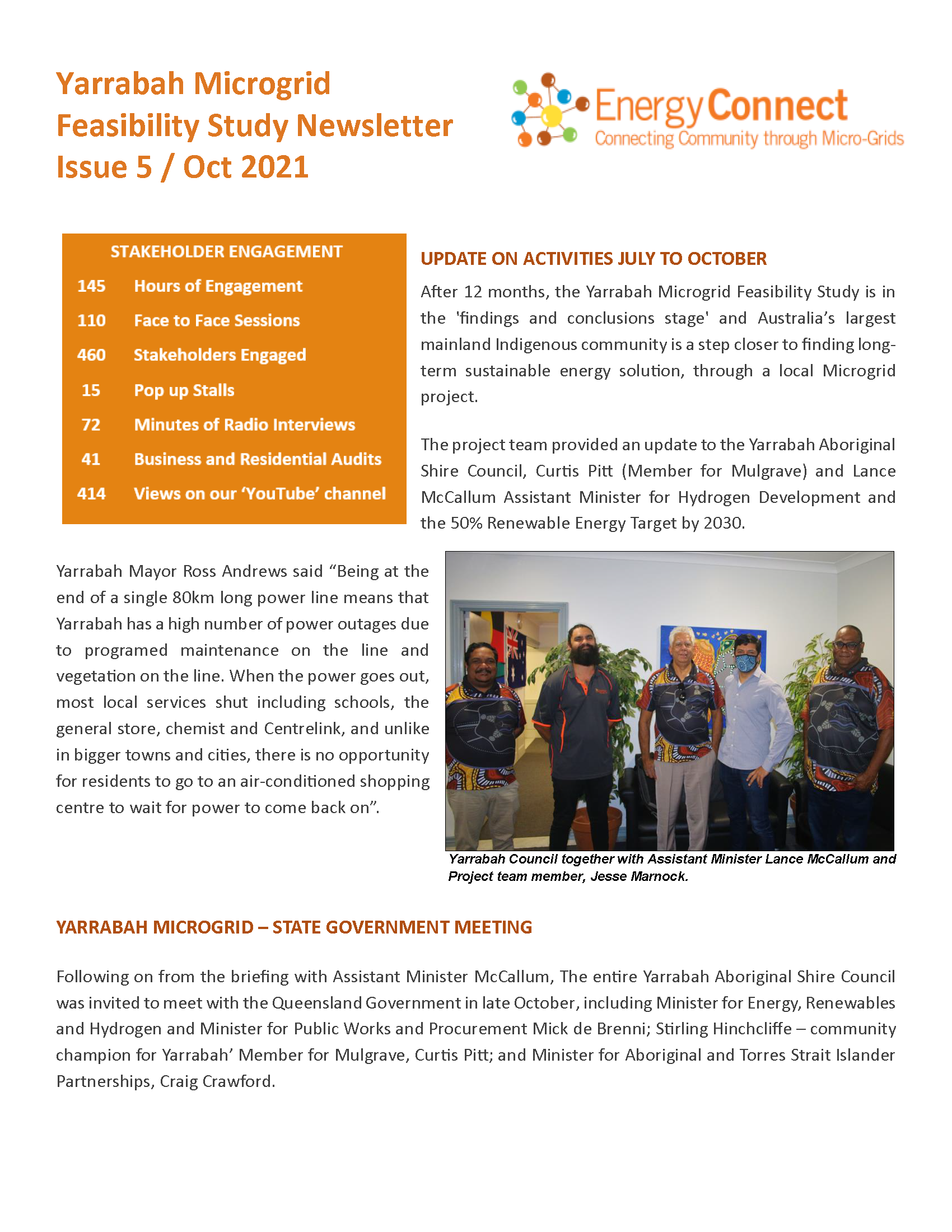 EnergyConnect - Yarrabah Microgrid Newsletter - Issue 5